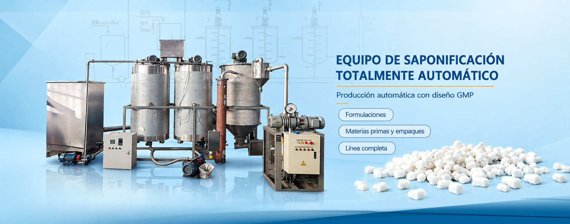 Planta industrial de saponificación continua para la fabricación de jabón
