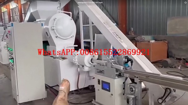 Automatic soap cutter machine producing uniform bar soap in a soap factory